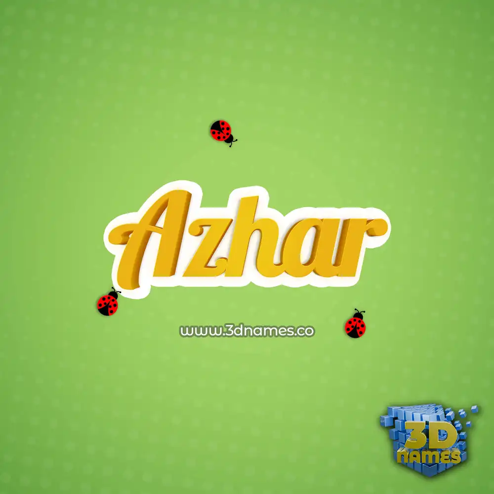 azhar in Ladybugs style - 3D name wallpaper