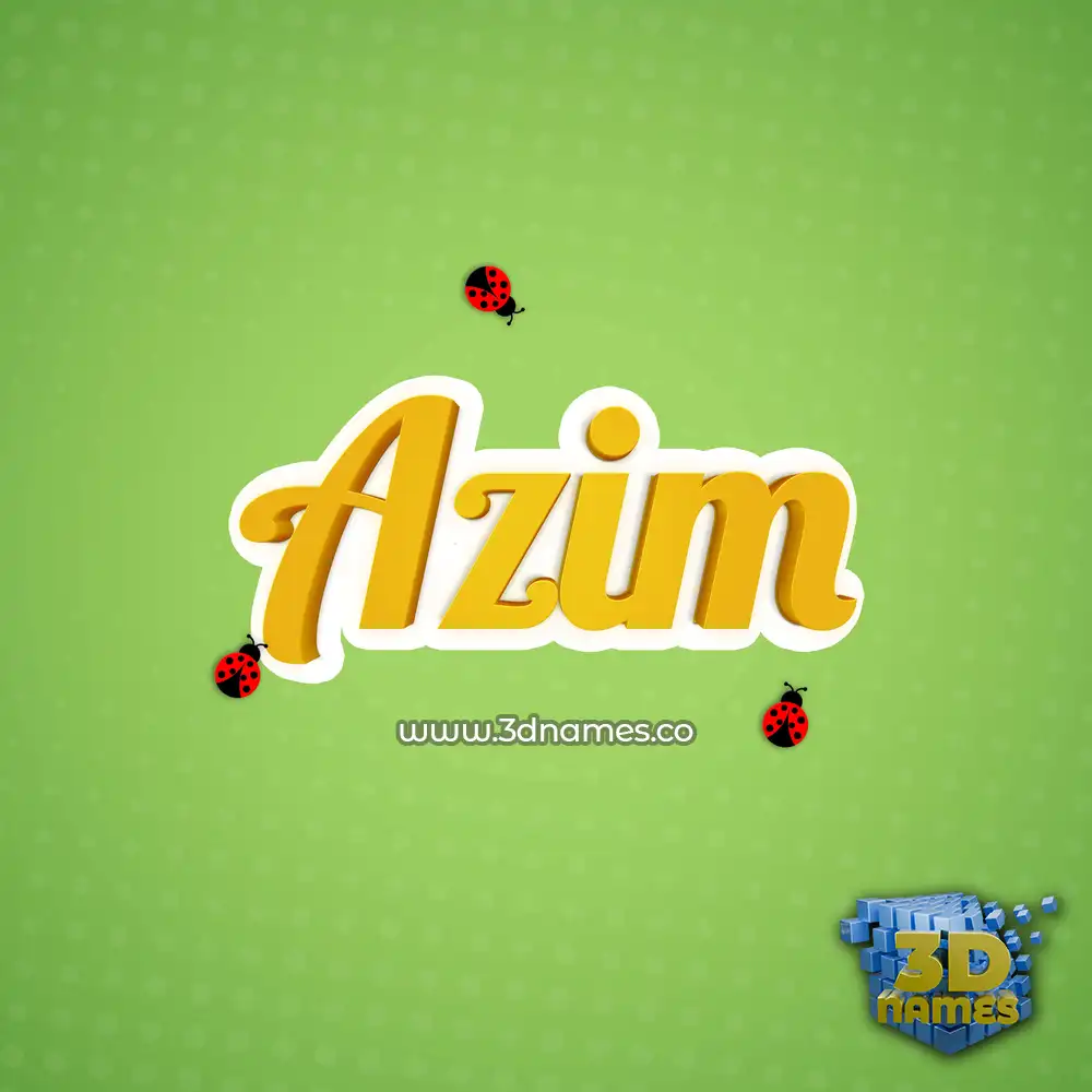 azim in Ladybugs style - 3D name wallpaper