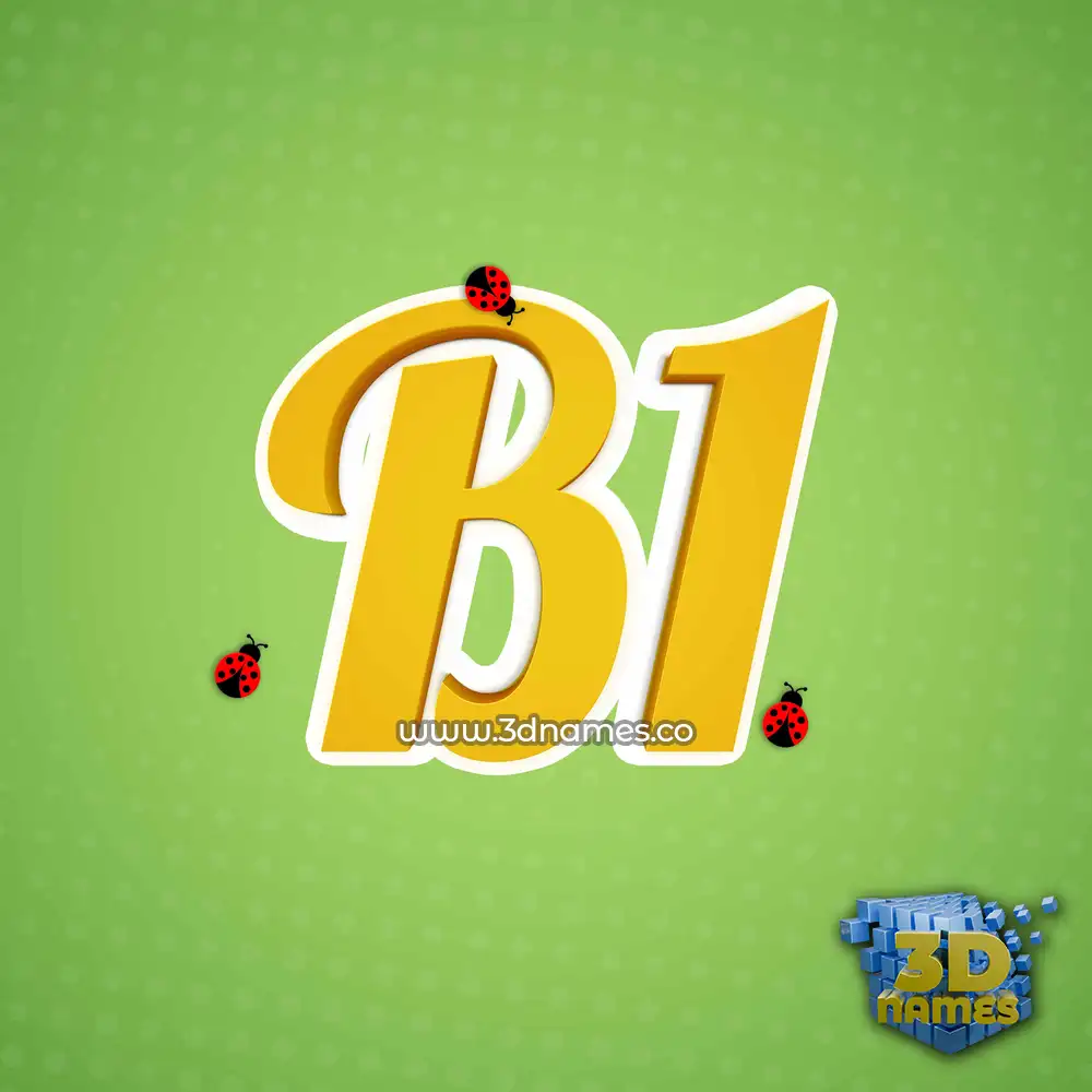 b1 in Ladybugs style - 3D name wallpaper