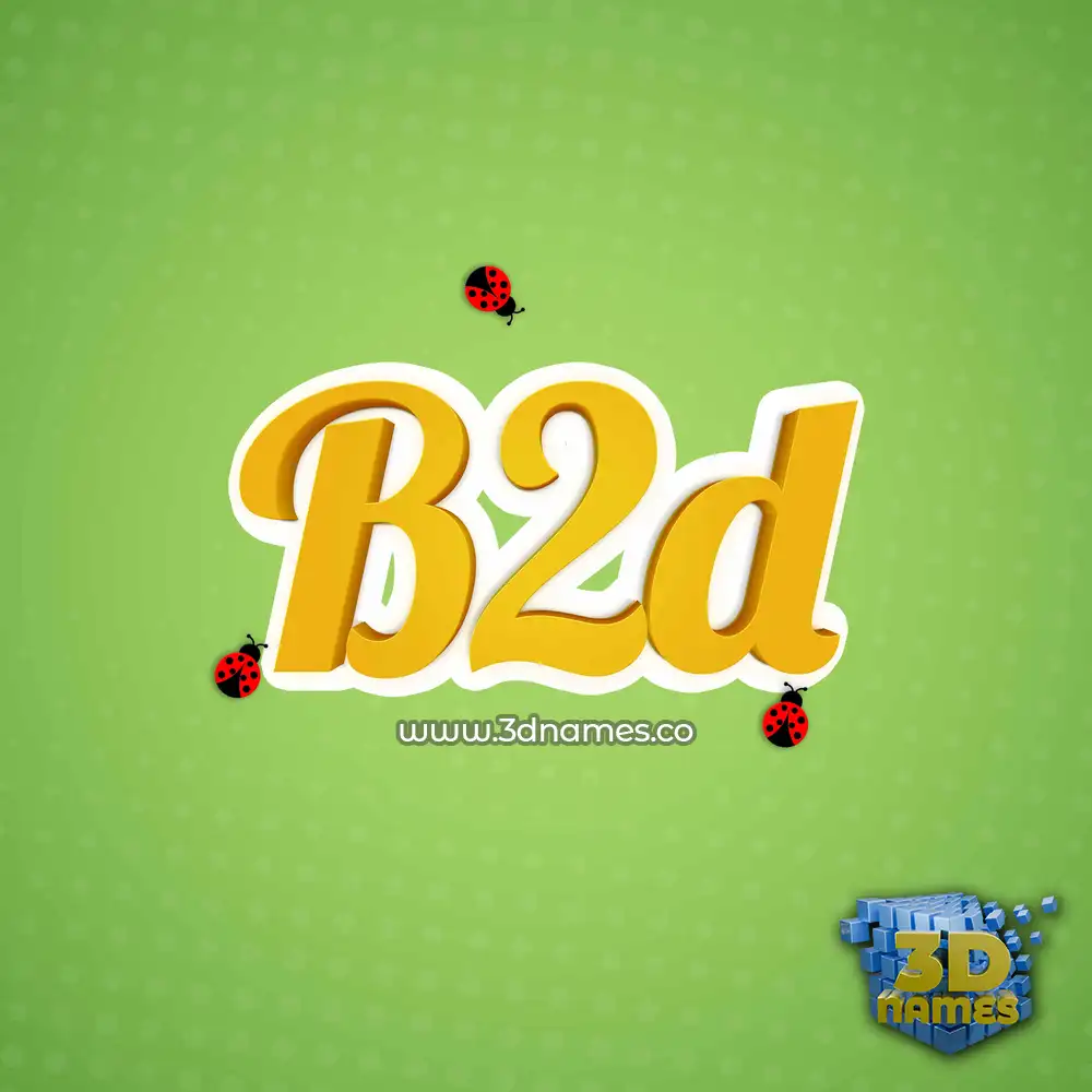 b2d in Ladybugs style - 3D name wallpaper