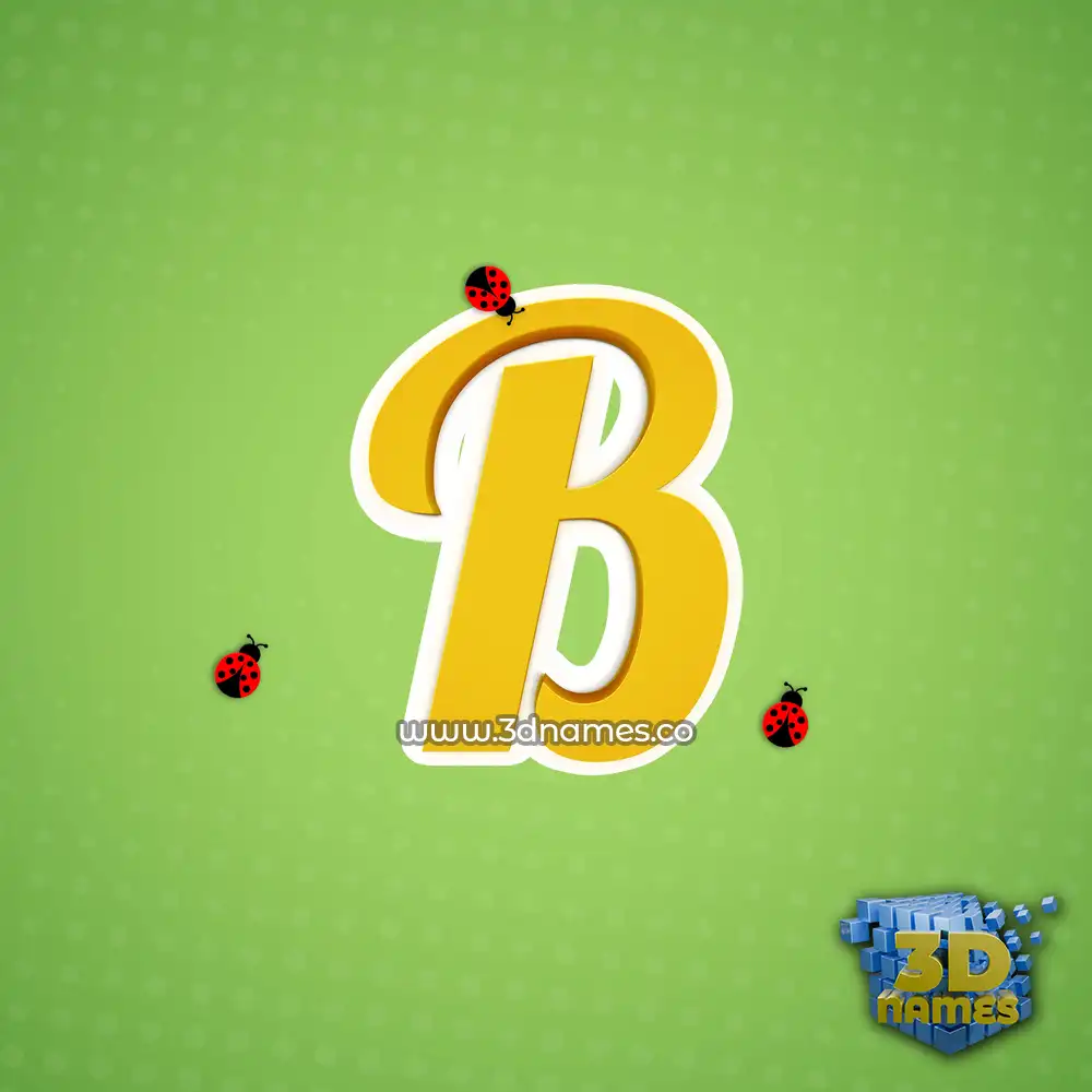 b in Ladybugs style - 3D name wallpaper