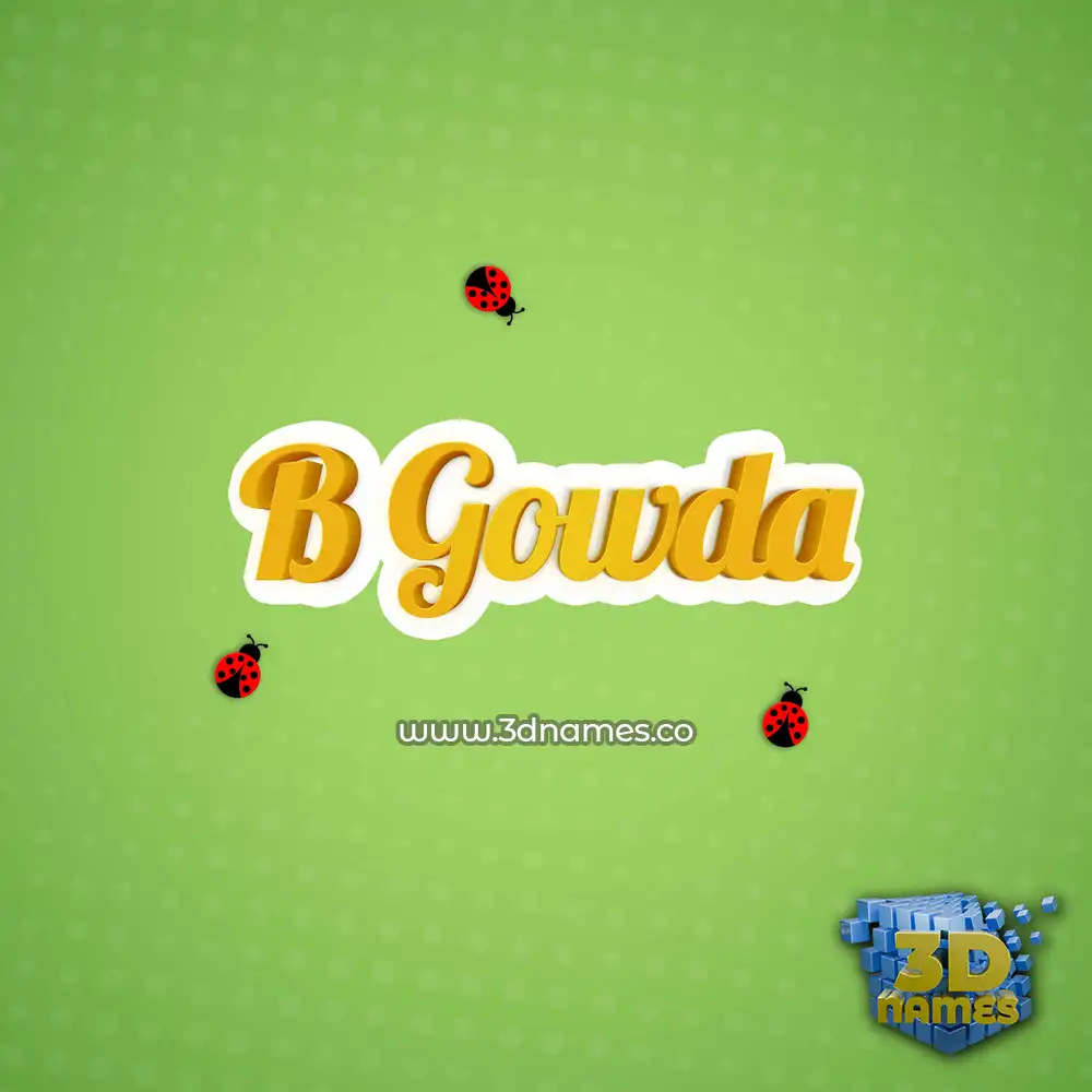 b gowda in Ladybugs style - 3D name wallpaper