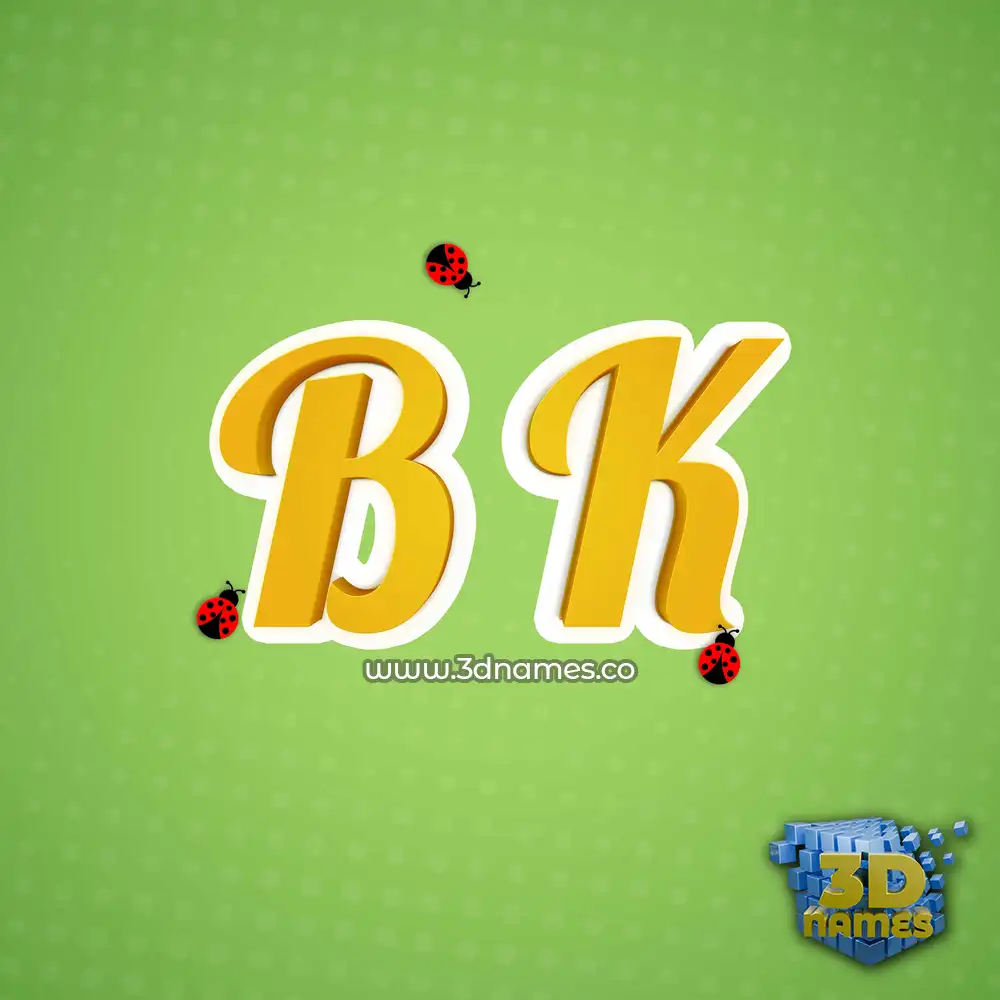 b k in Ladybugs style - 3D name wallpaper