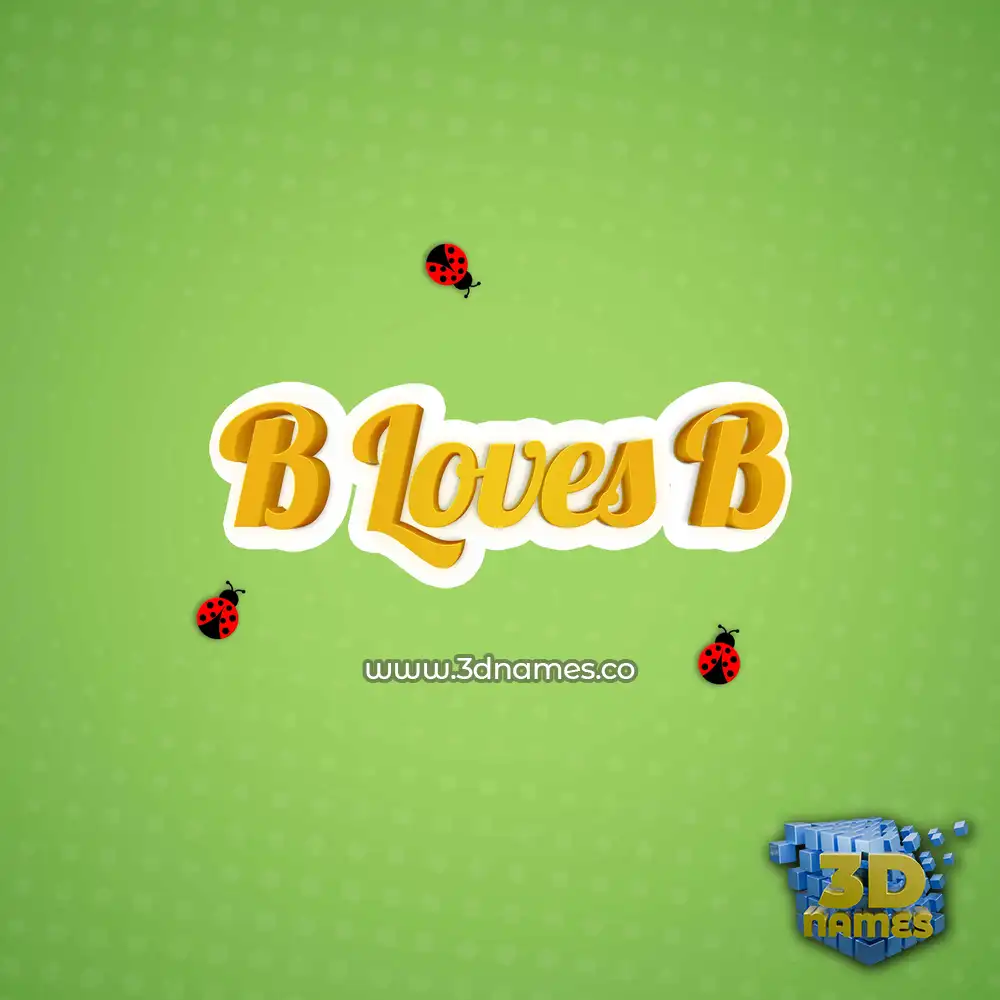 b loves b in Ladybugs style - 3D name wallpaper