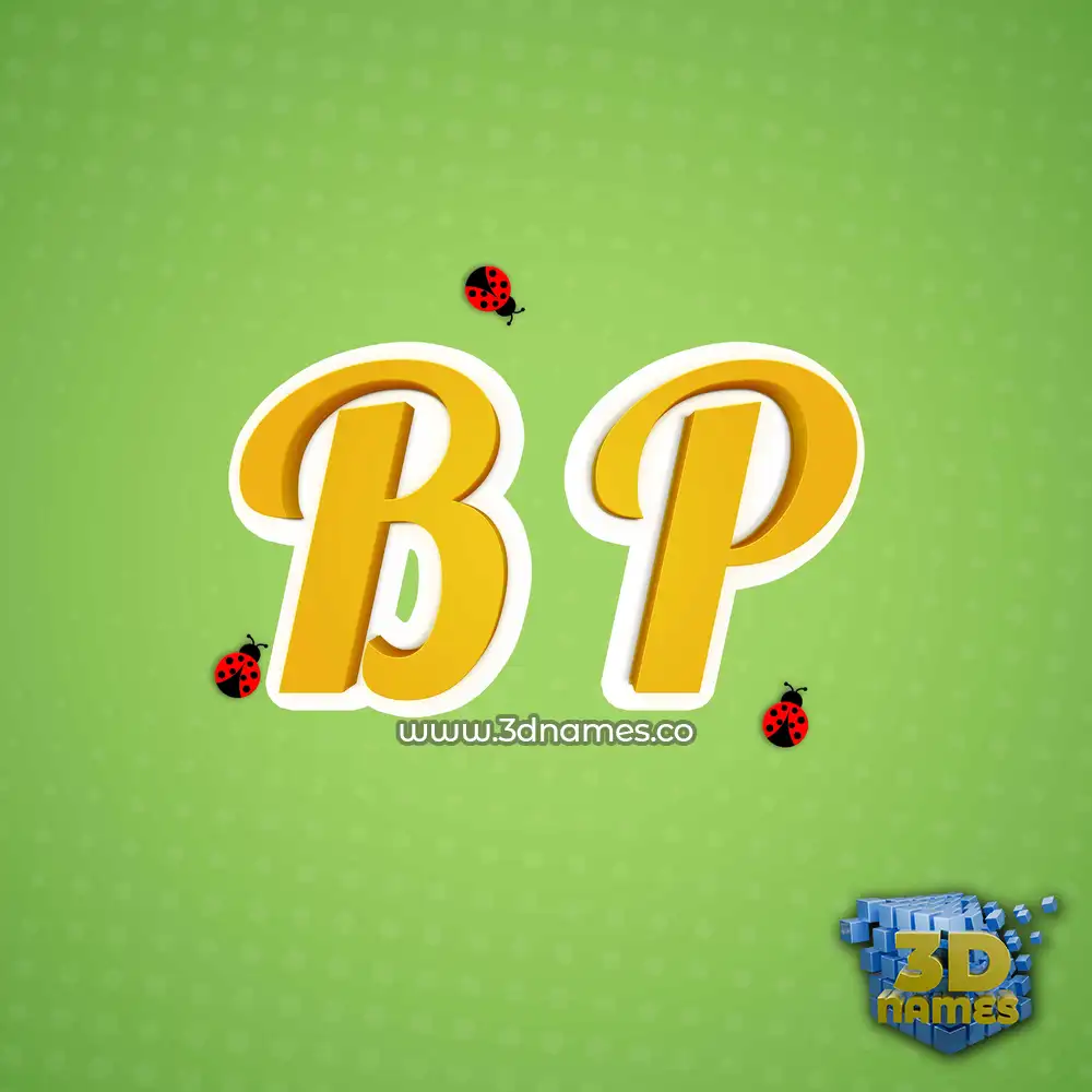 b p in Ladybugs style - 3D name wallpaper