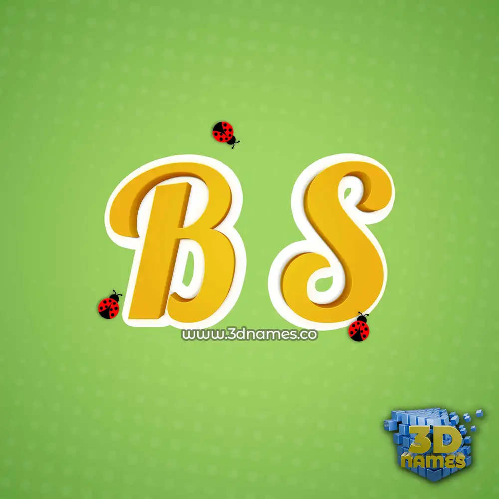 b s in Ladybugs style - 3D name wallpaper