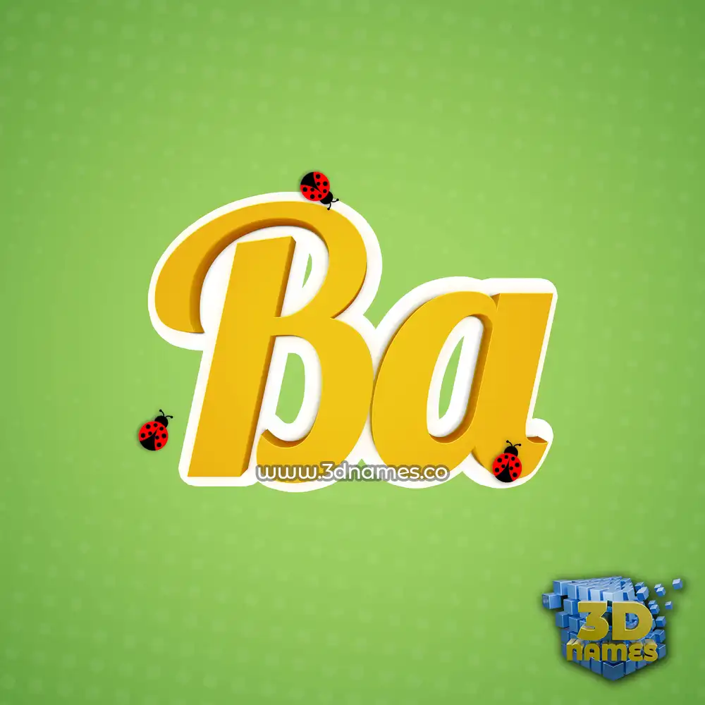 ba in Ladybugs style - 3D name wallpaper