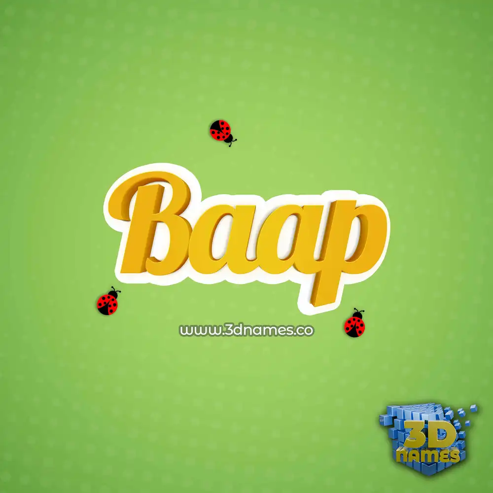 baap in Ladybugs style - 3D name wallpaper
