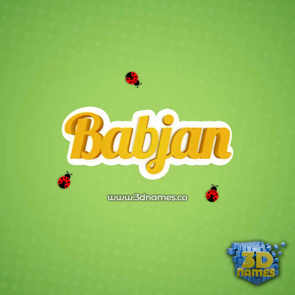babjan in Ladybugs style - 3D name wallpaper