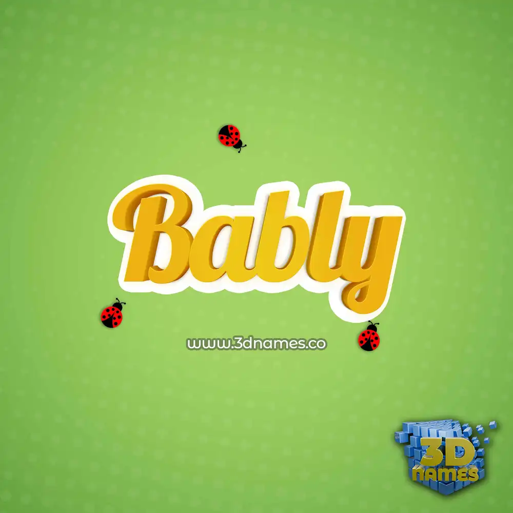 bably in Ladybugs style - 3D name wallpaper