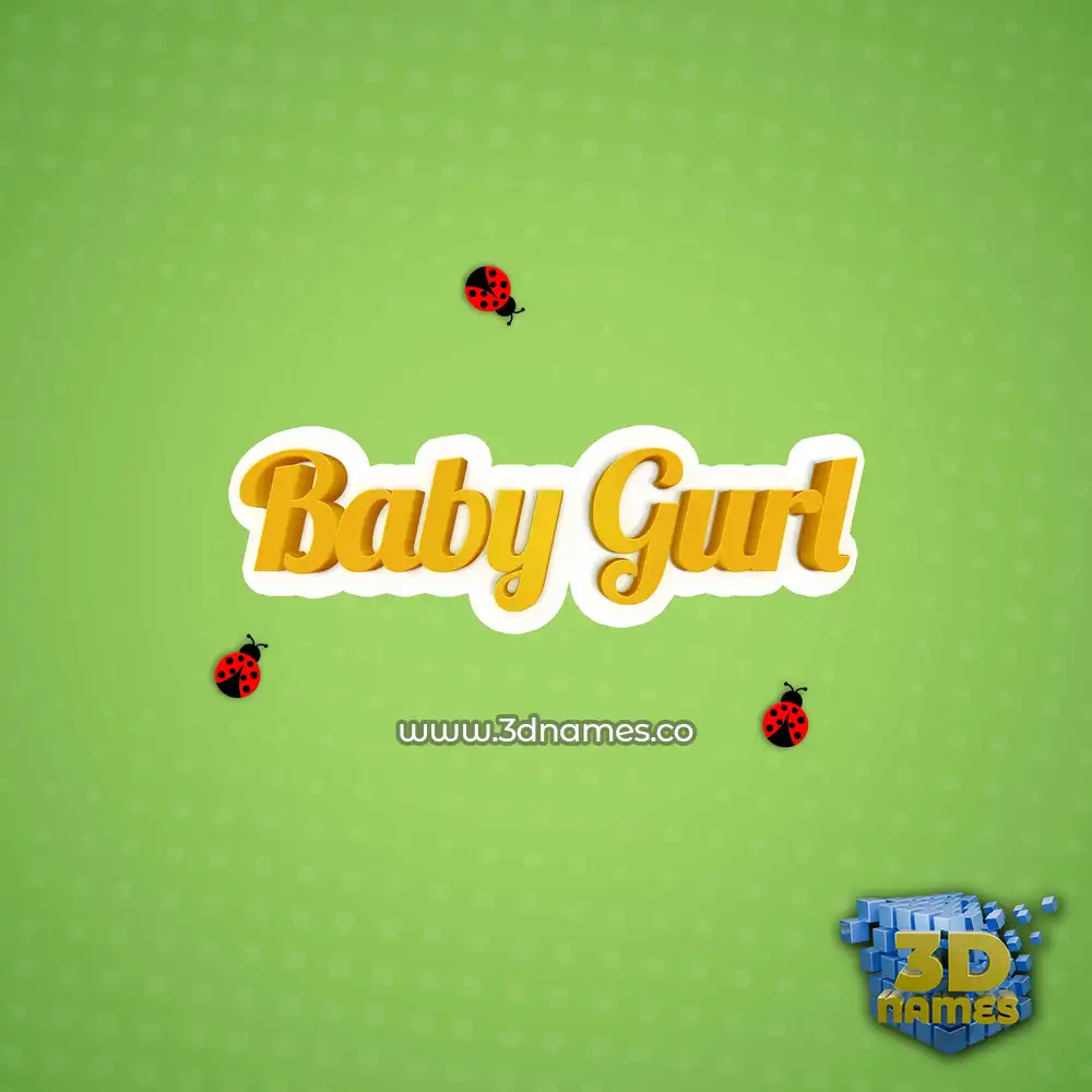 baby gurl in Ladybugs style - 3D name wallpaper