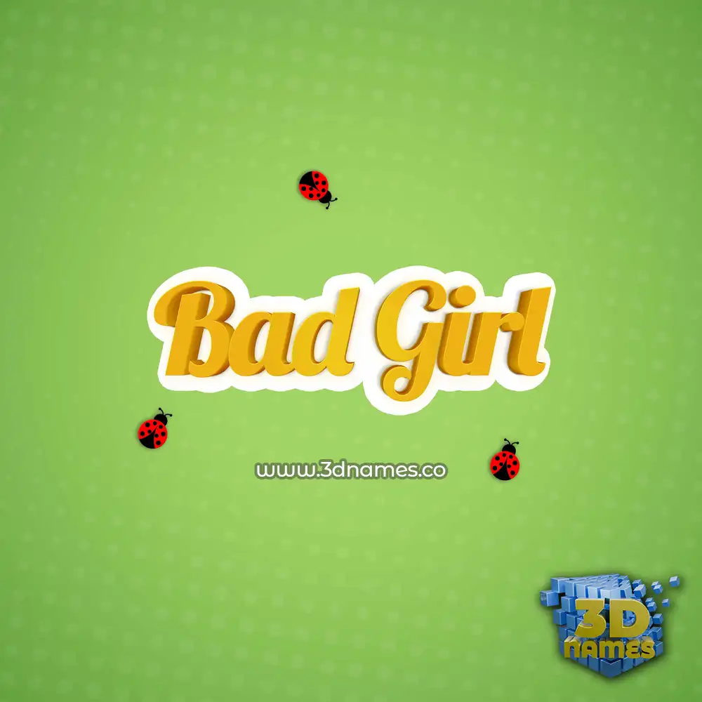 bad girl in Ladybugs style - 3D name wallpaper