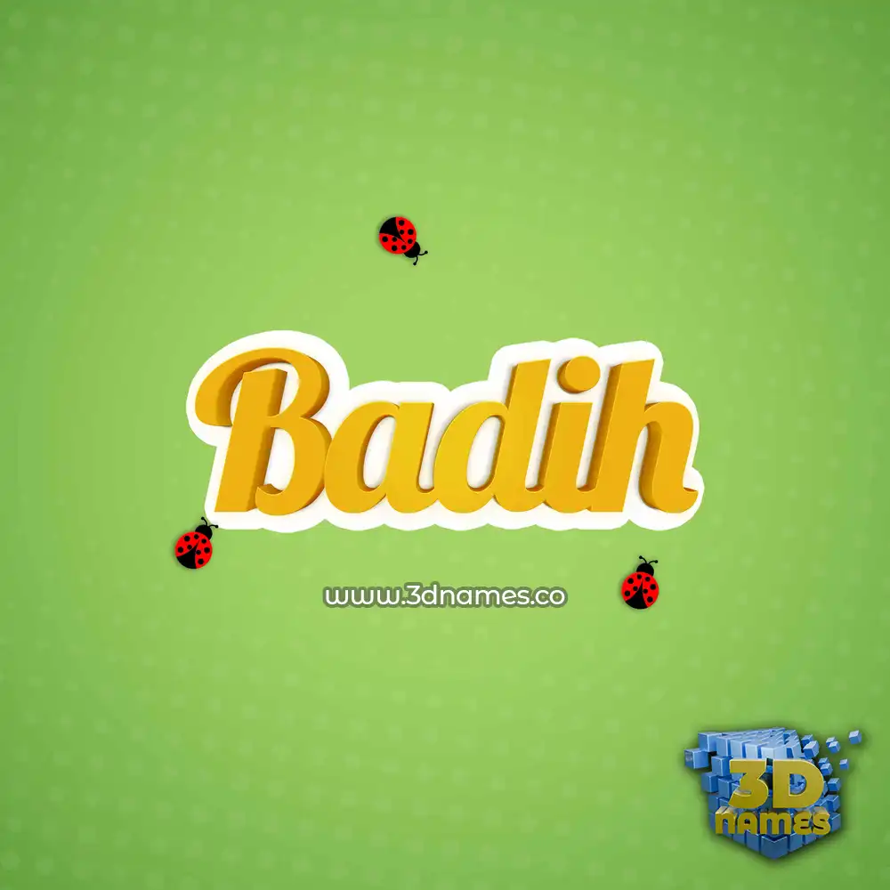 badih in Ladybugs style - 3D name wallpaper