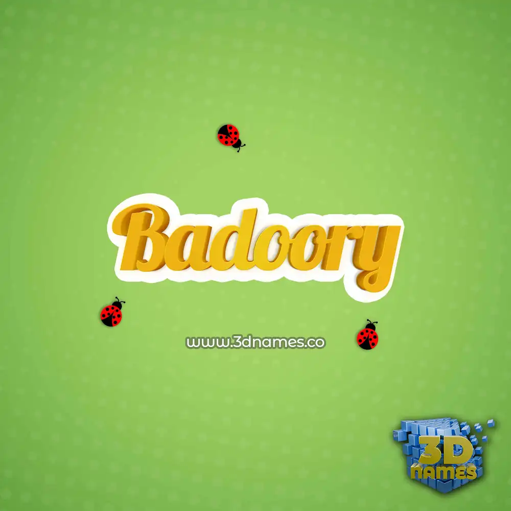 badoory in Ladybugs style - 3D name wallpaper