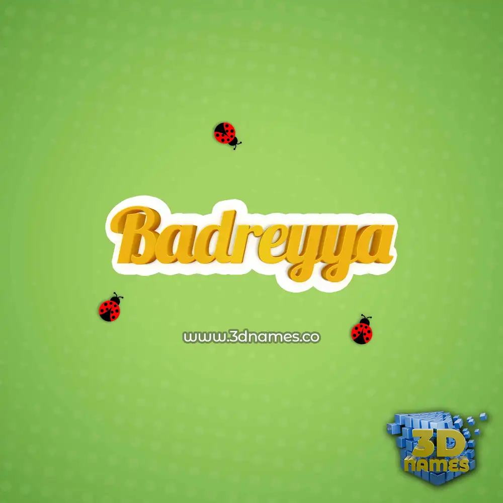 badreyya in Ladybugs style - 3D name wallpaper