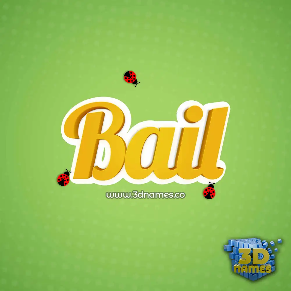 bail in Ladybugs style - 3D name wallpaper
