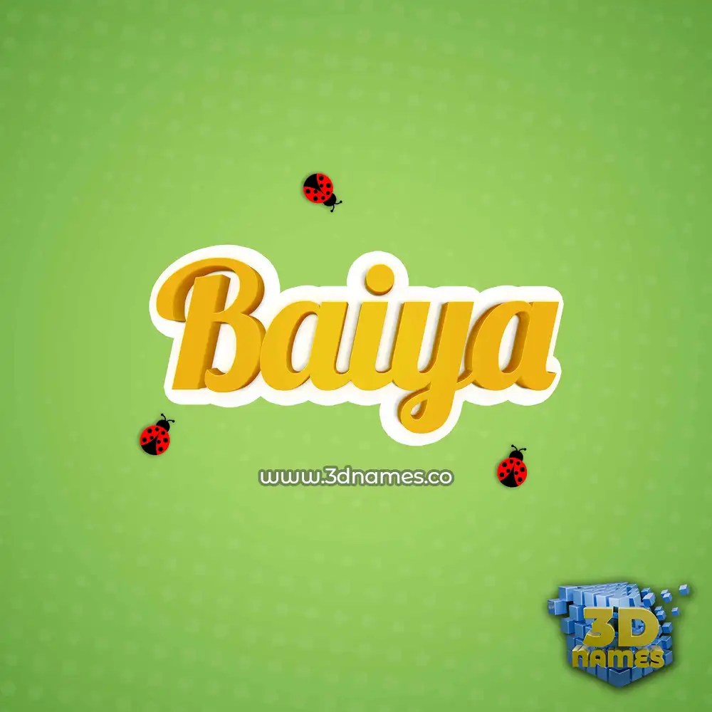 baiya in Ladybugs style - 3D name wallpaper