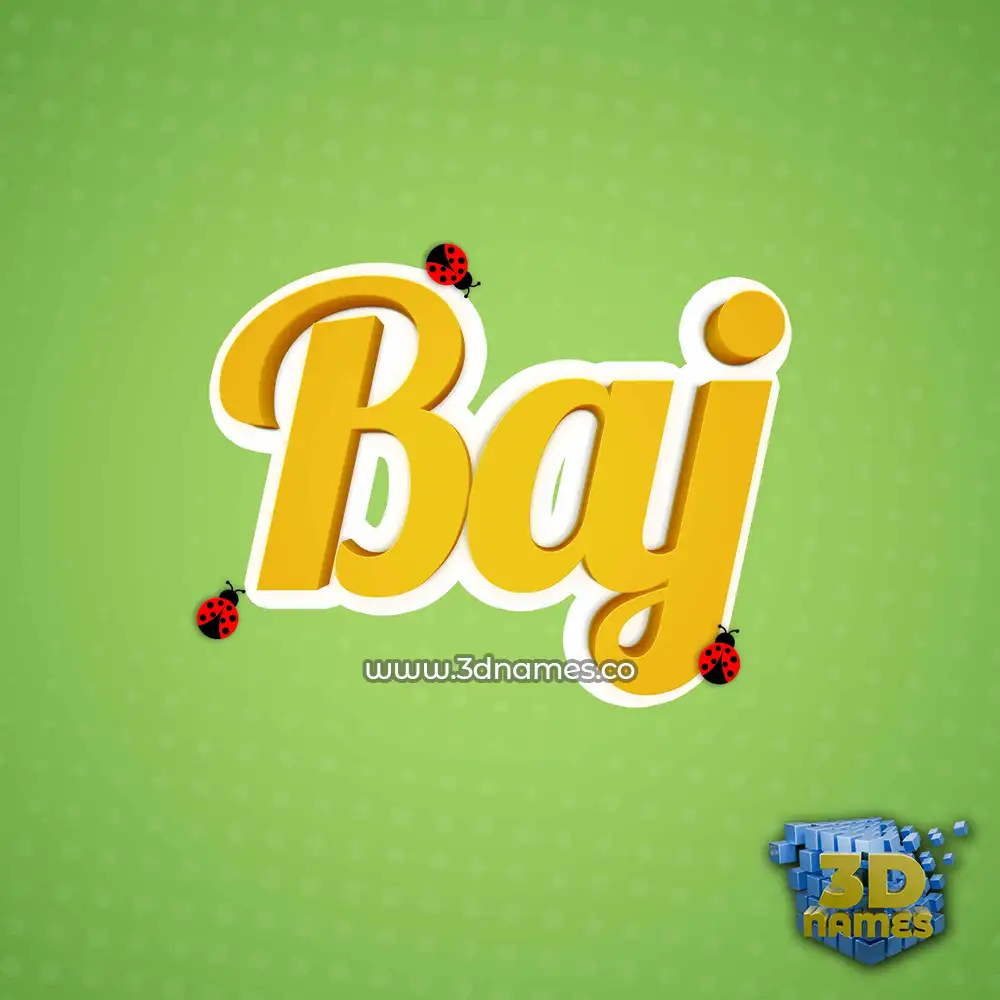 baj in Ladybugs style - 3D name wallpaper