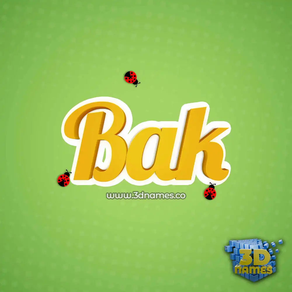 bak in Ladybugs style - 3D name wallpaper