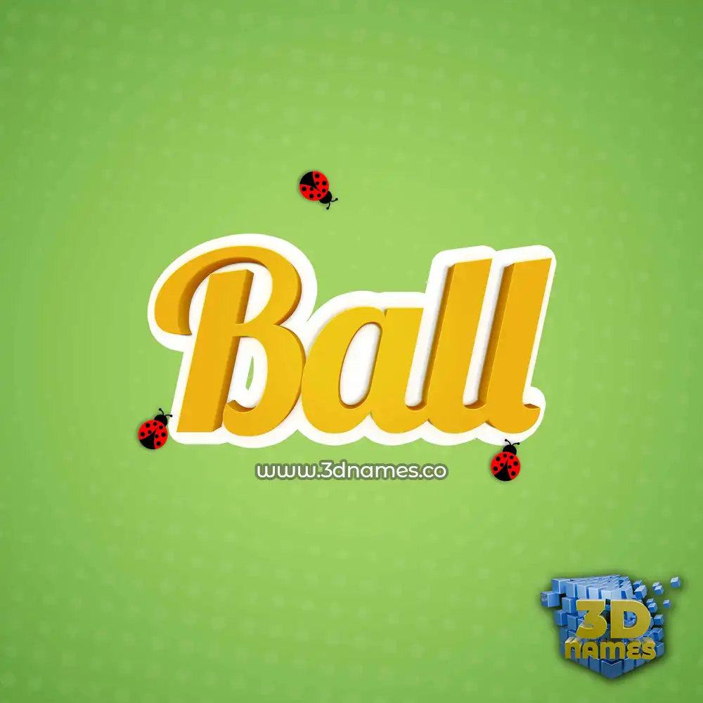 ball in Ladybugs style - 3D name wallpaper