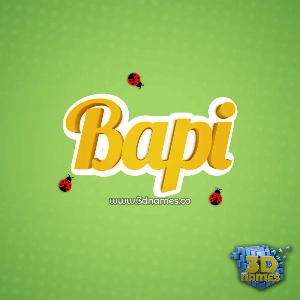 bapi in Ladybugs style - 3D name wallpaper