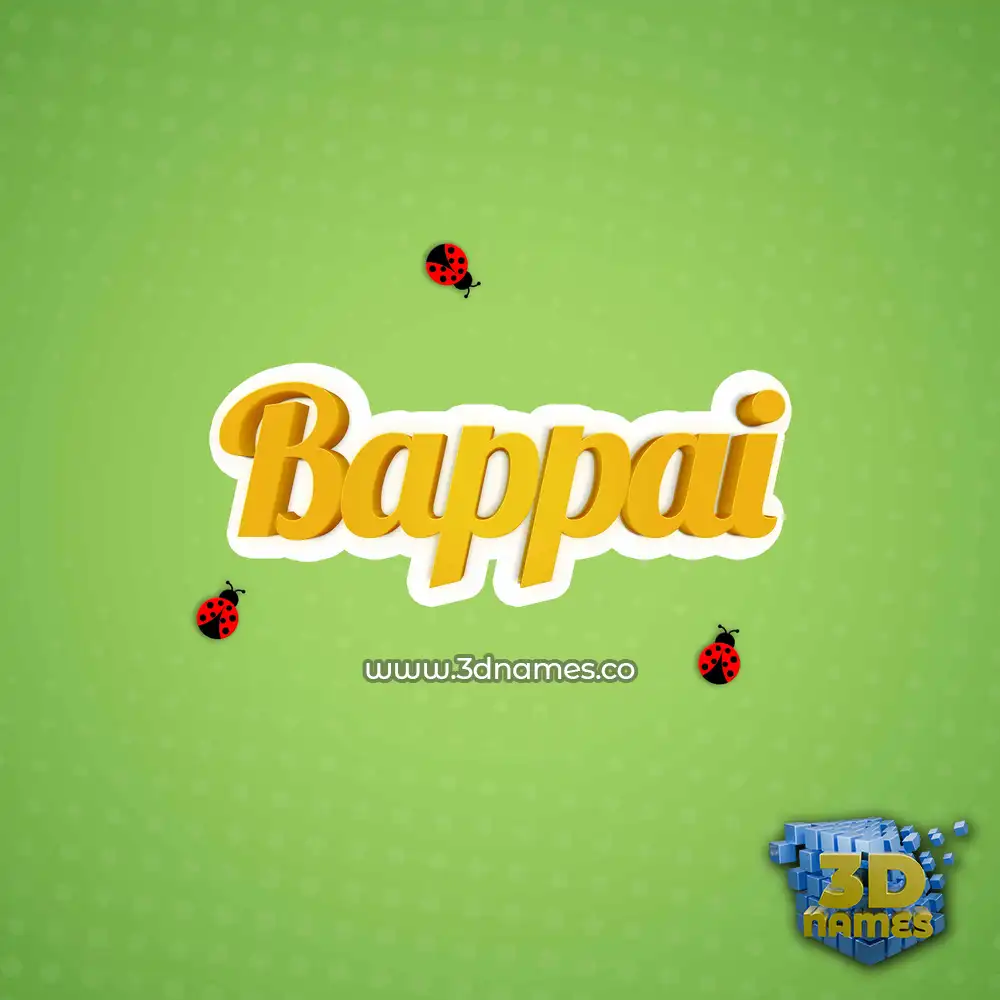 bappai in Ladybugs style - 3D name wallpaper