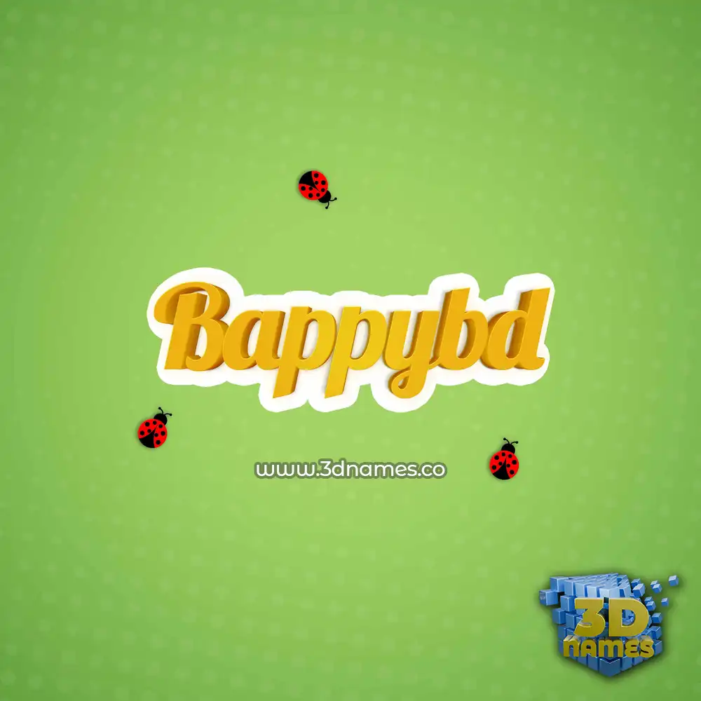 bappybd in Ladybugs style - 3D name wallpaper