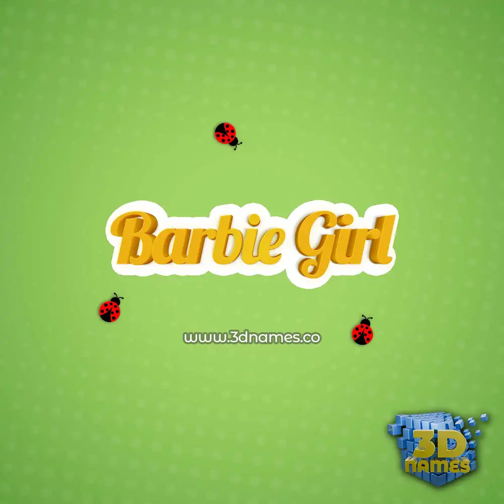 barbie girl in Ladybugs style - 3D name wallpaper