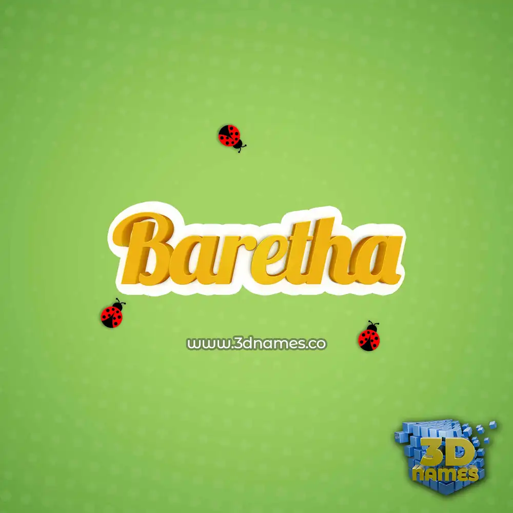 baretha in Ladybugs style - 3D name wallpaper