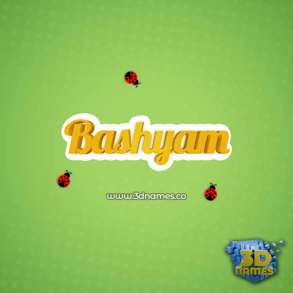 bashyam in Ladybugs style - 3D name wallpaper