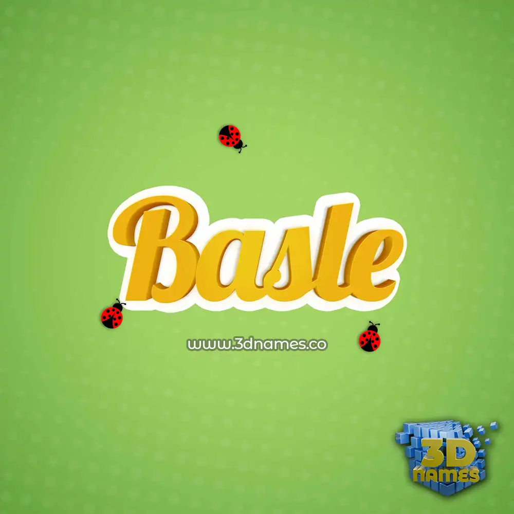 basle in Ladybugs style - 3D name wallpaper