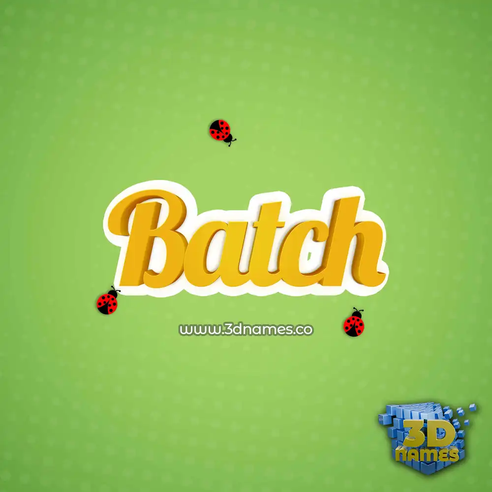 batch in Ladybugs style - 3D name wallpaper