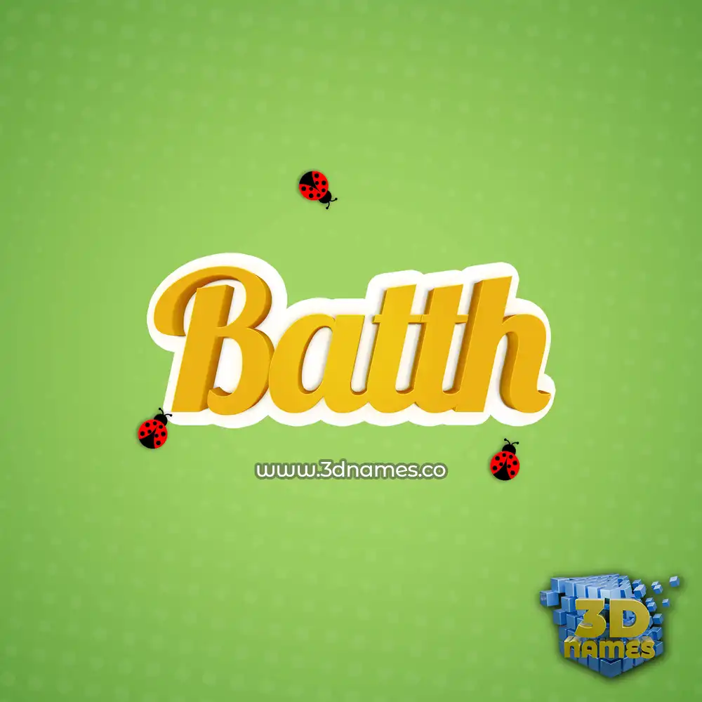 batth in Ladybugs style - 3D name wallpaper