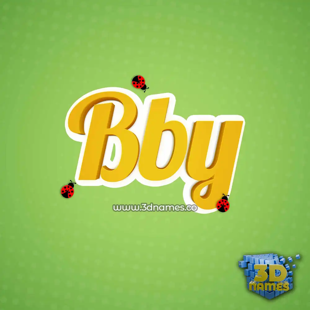 bby in Ladybugs style - 3D name wallpaper