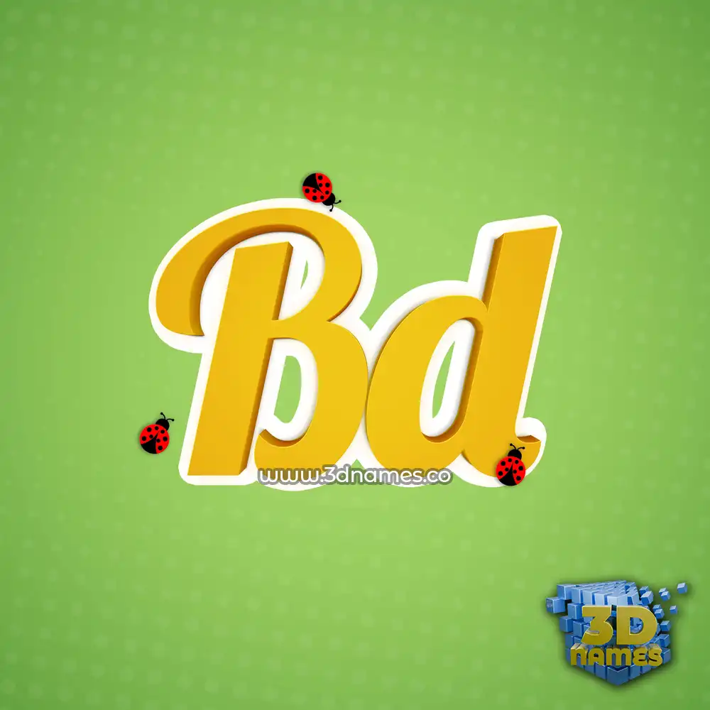 bd in Ladybugs style - 3D name wallpaper