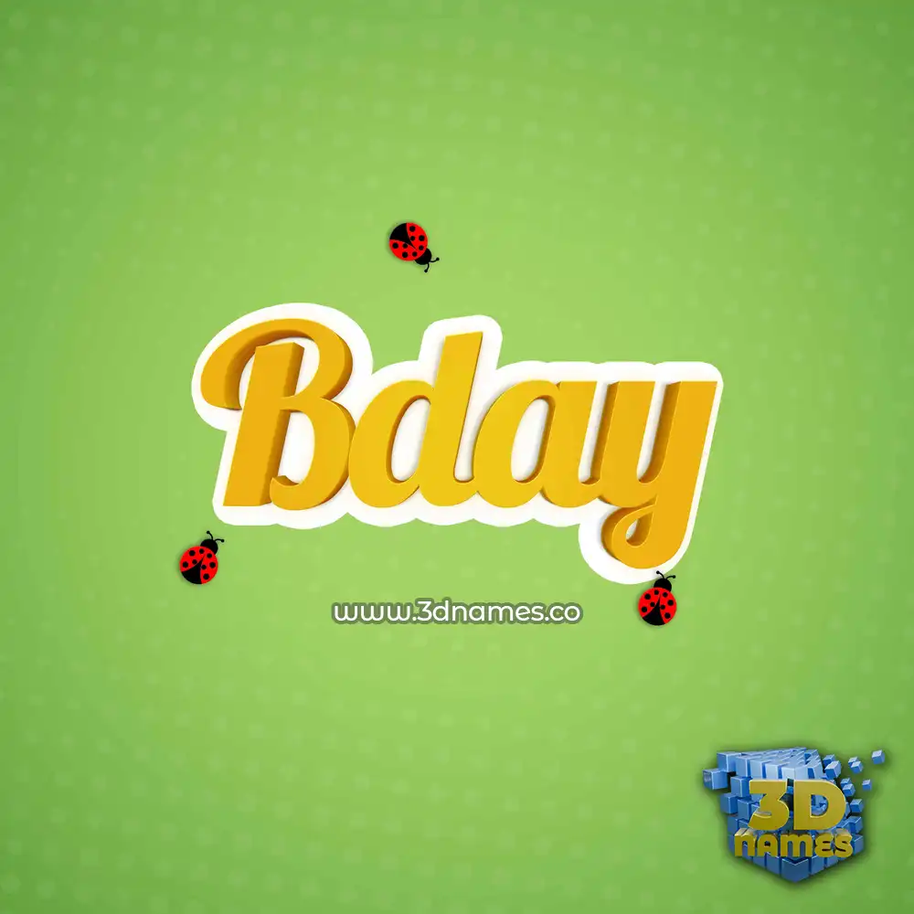 bday in Ladybugs style - 3D name wallpaper