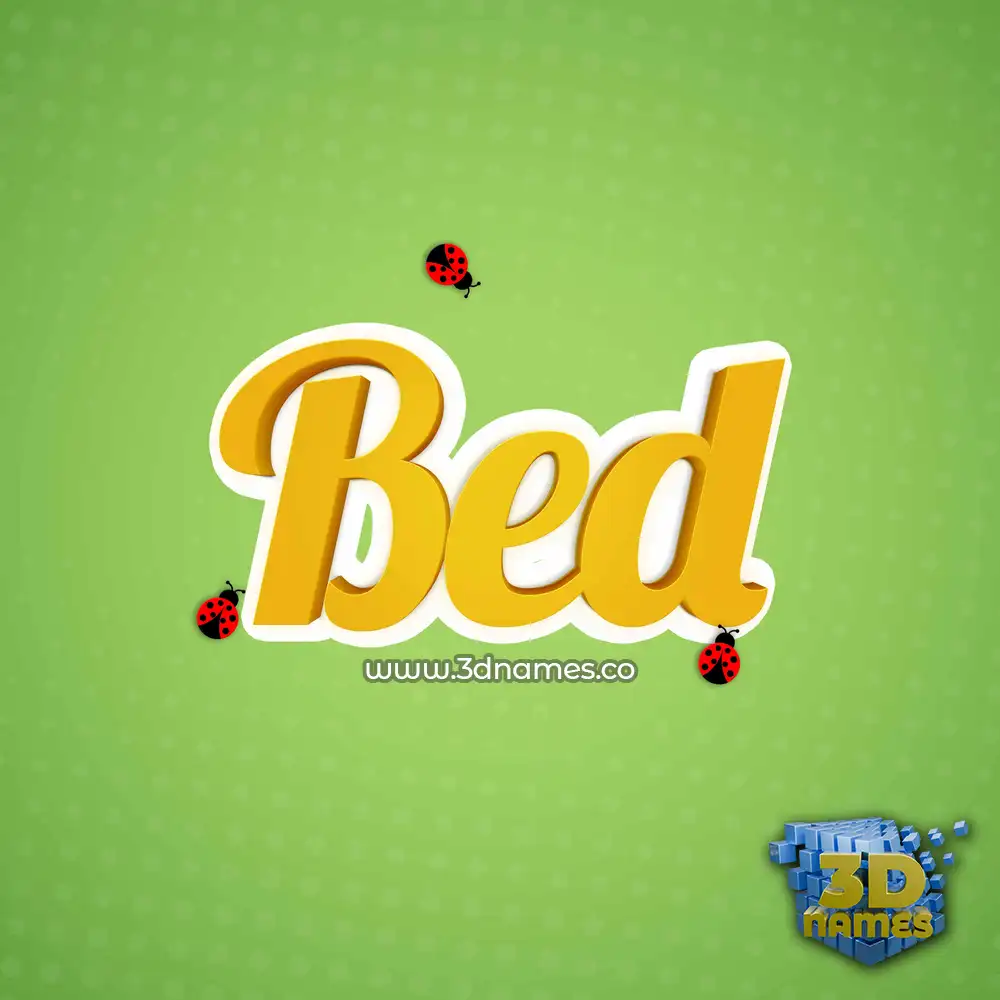 bed in Ladybugs style - 3D name wallpaper