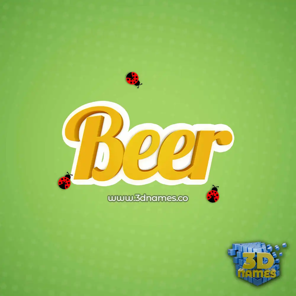 beer in Ladybugs style - 3D name wallpaper