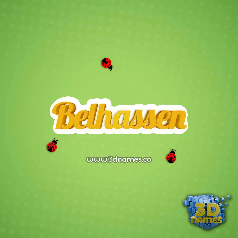 belhassen in Ladybugs style - 3D name wallpaper