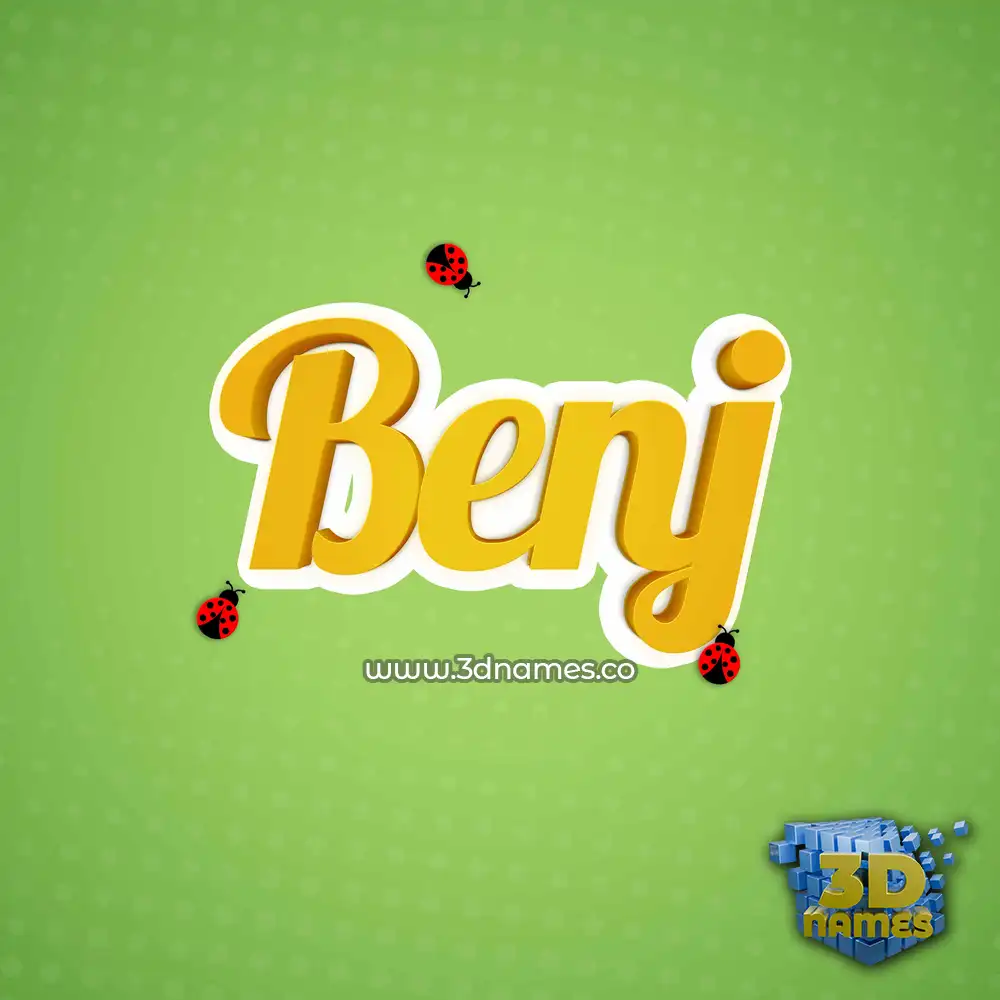benj in Ladybugs style - 3D name wallpaper