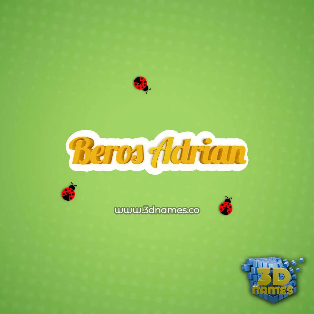 beros adrian in Ladybugs style - 3D name wallpaper