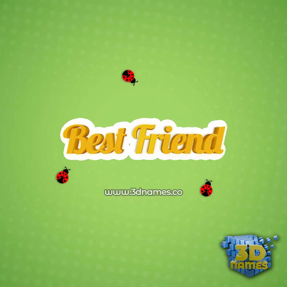 best friend in Ladybugs style - 3D name wallpaper
