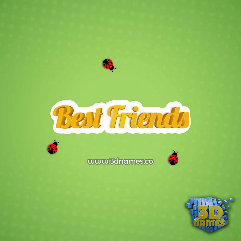 best friends in Ladybugs style - 3D name wallpaper