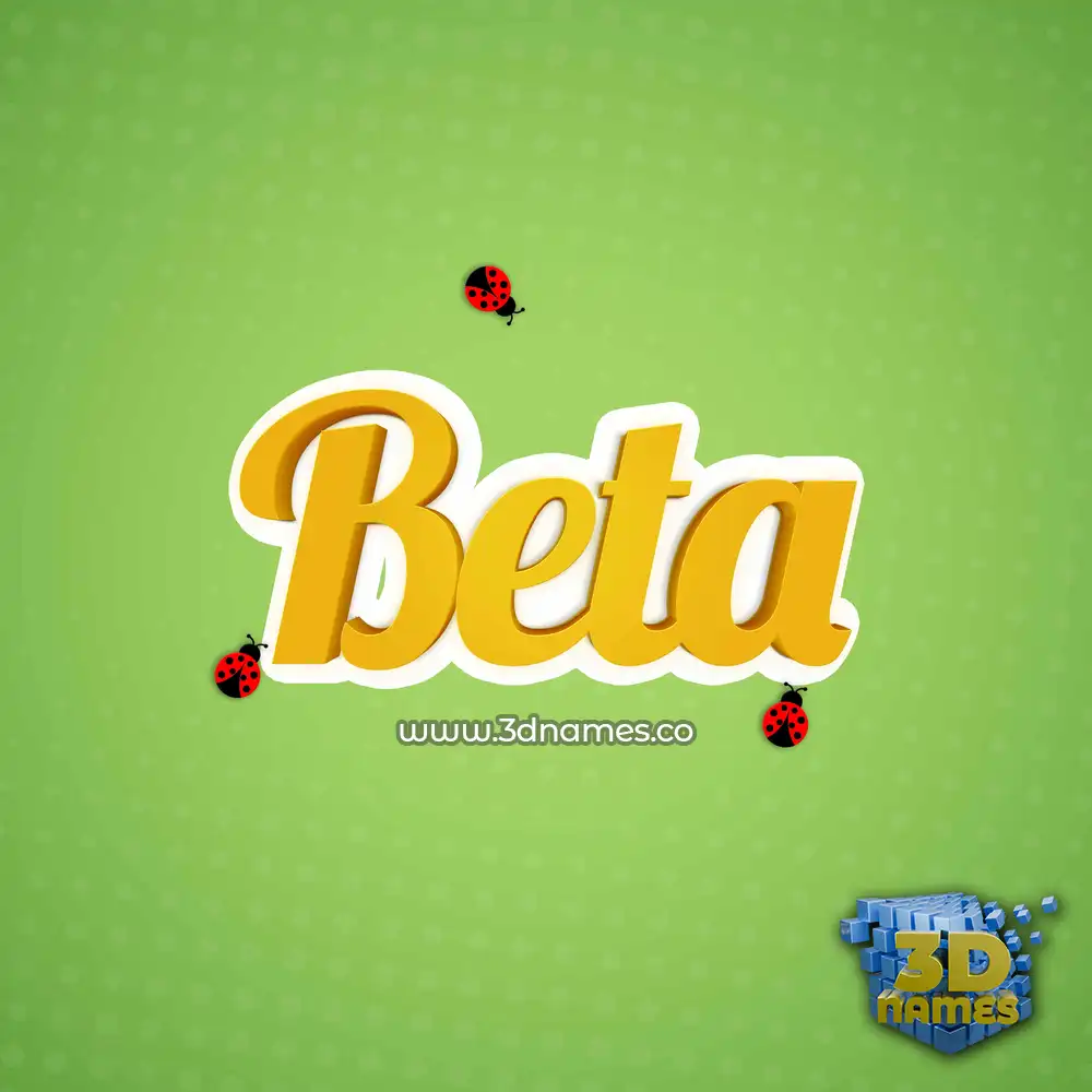 beta in Ladybugs style - 3D name wallpaper