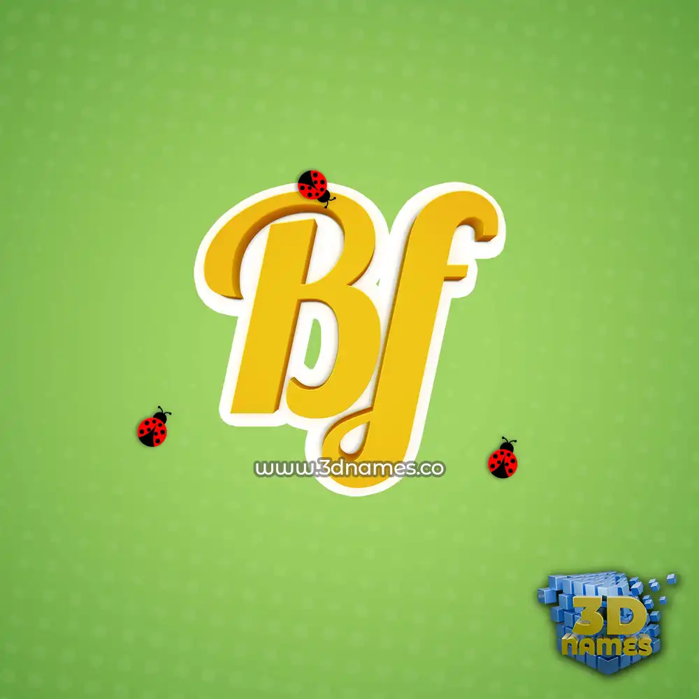 bf in Ladybugs style - 3D name wallpaper