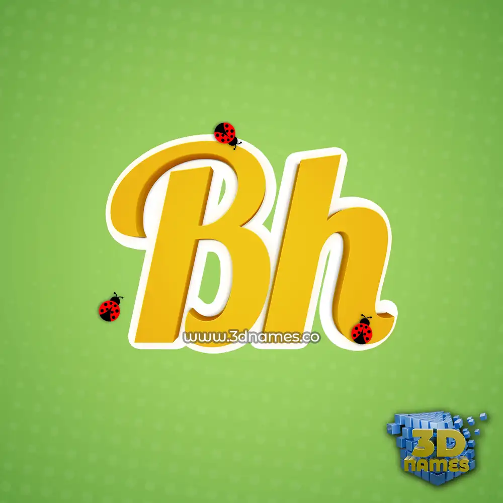 bh in Ladybugs style - 3D name wallpaper