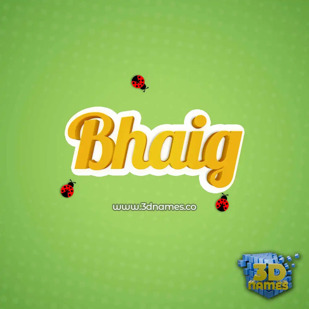bhaig in Ladybugs style - 3D name wallpaper