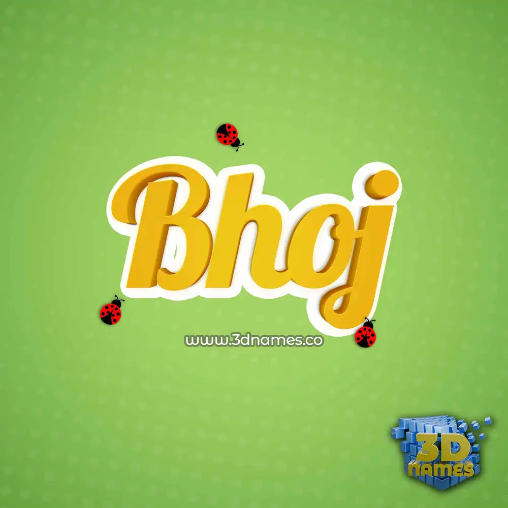 bhoj in Ladybugs style - 3D name wallpaper