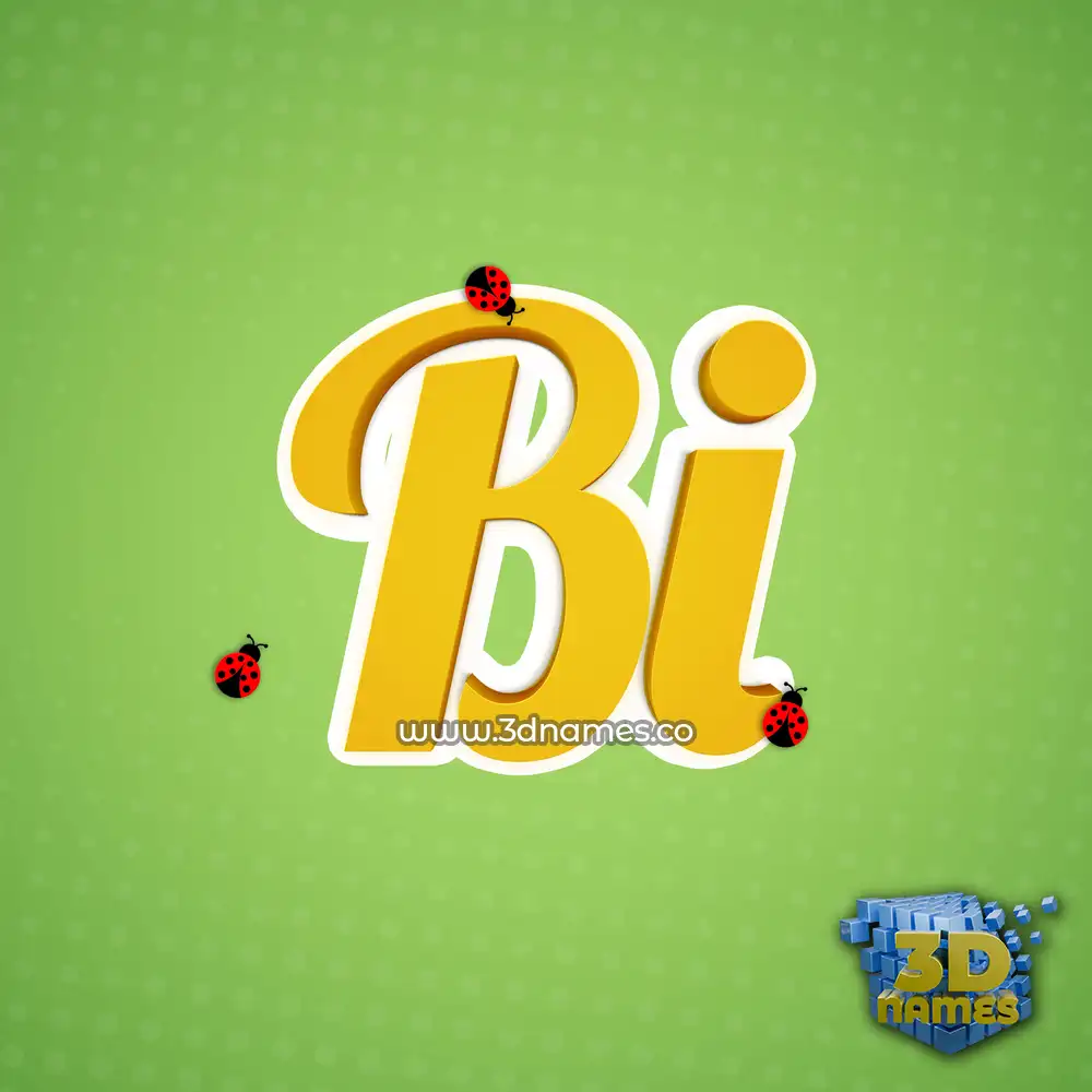 bi in Ladybugs style - 3D name wallpaper
