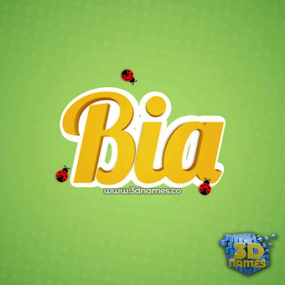 bia in Ladybugs style - 3D name wallpaper